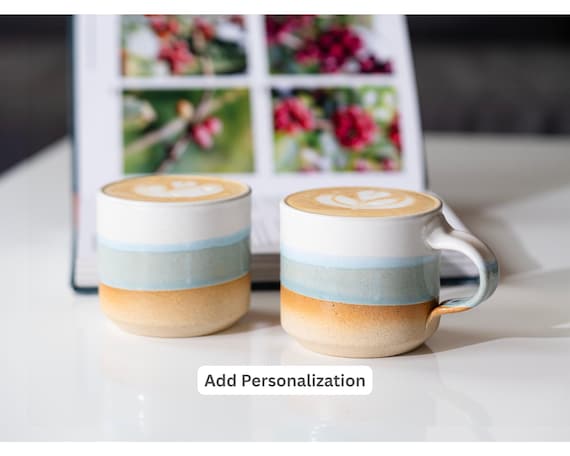 Ceramic Espresso Cup Blue-grey White 5.5 Oz Cortado Cup for Coffee  Enthusiast Gift Idea for Coffee Bar Unique Stoneware Decor for Baristas -  Etsy