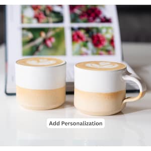 Ceramic Espresso Cup Sandy White 5.5 oz Cortado Cup for Espresso Machine Gift Idea for Coffee Enthusiast Unique Stoneware Decor for Barista