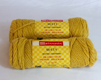 NEW OLD STOCK Vintage Yarn Gold Yellow Color | Spinnerin Misty & Bear Brand Spectator