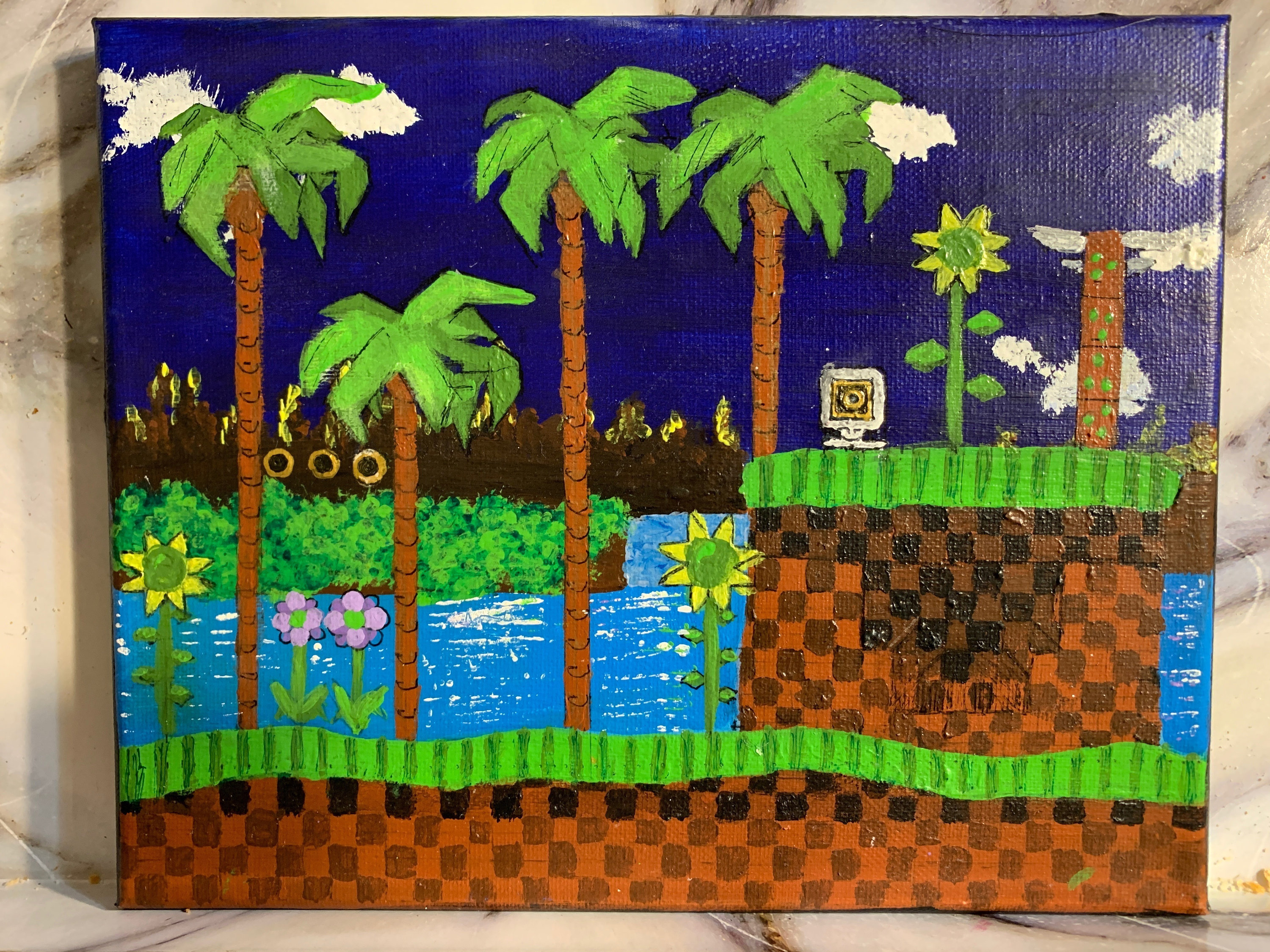 Sonic the Hedgehog Green Hill Zone Painting 