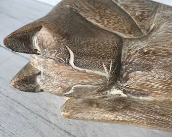 Statue De Chat Bois Etsy