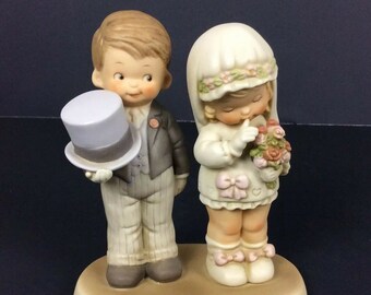 Enesco Figurine 1988 Here Comes The Bride /& Groom God Bless Em NO Box Lucie Attwell w FREE Shipping