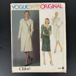 Vogue Paris Abito Originale Chloe Taglia 10 Designer Modello di cucito 2567 UNCUT