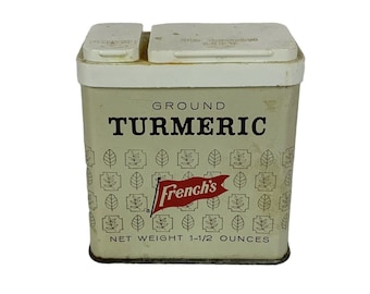 French's Ground Turmeric Spice Tin 1.5 oz RT French Co Vintage 1970s