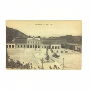 Estação Ferroviária La Gare Bar le Duc França Vtg Cartão Postal Preto Branco Dividido Parte Traseira