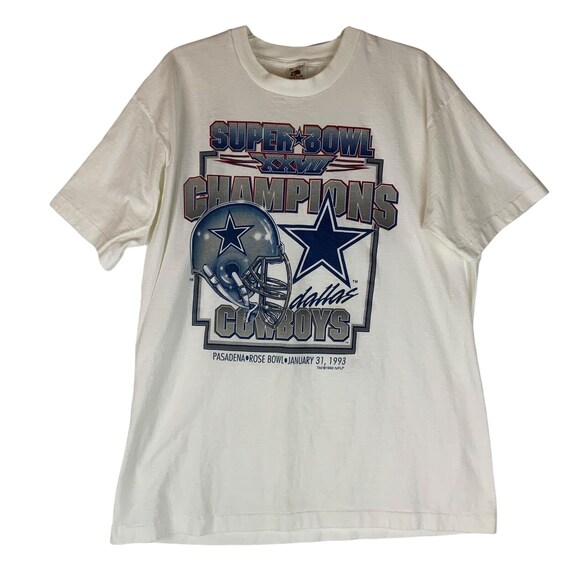 Dallas Cowboys Superbowl XXVII Champions 1993 T Shirt Sz XL White