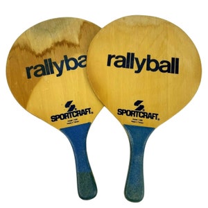 RallyBall Beach Wooden Paddles by SportCraft Model 11030 Taiwan Vintage 80s
