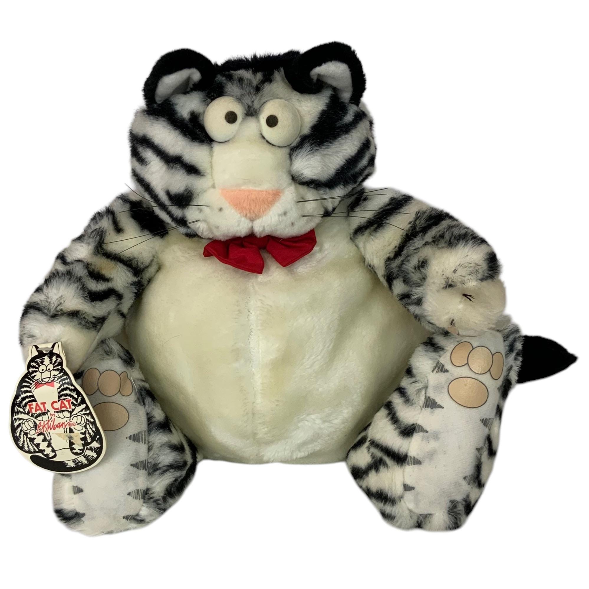 Vintage 1989 B Kliban Fat Cat Plush by Star Shine With Red Bowtie