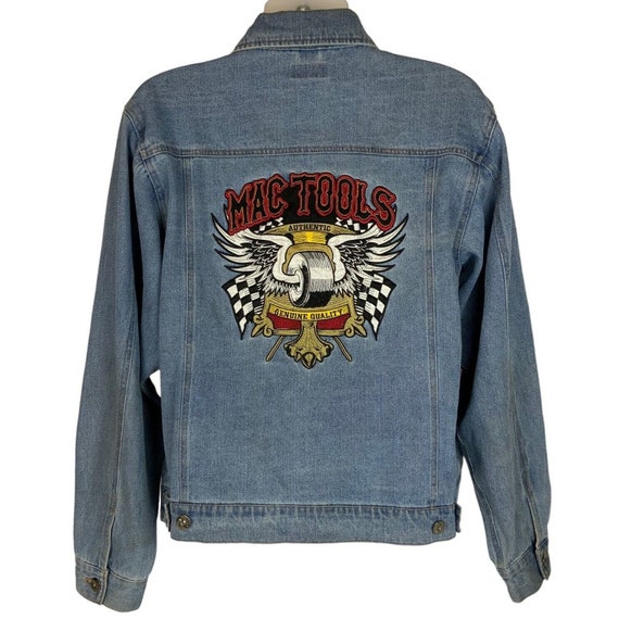 Embroidered jean cheap jacket mens