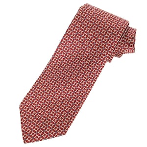 Cravate géométrique 346 Brooks Brothers pour homme en pure soie rouge blanc