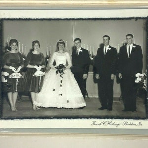 Bruiloft Portret Foto Volledige Lengte Frank Hastings Studio Sheldon IA 1950s