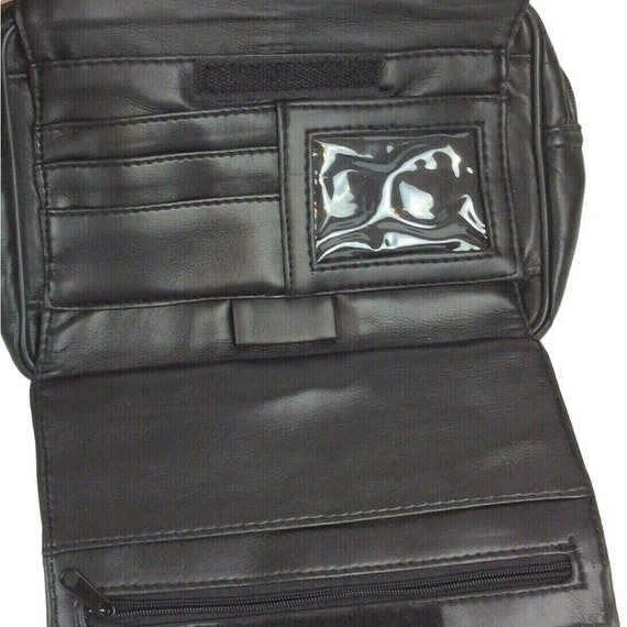 Large Fanny Pack Bum Bag Black Faux Vegan Leather… - image 7