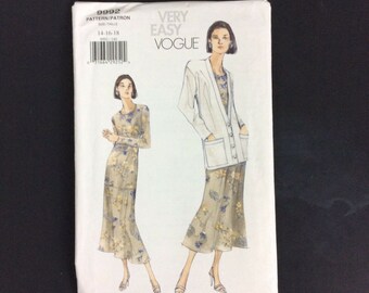 Vogue 9992 Sewing Pattern Jacket Dress Misses Petite 14 16 18 New Uncut