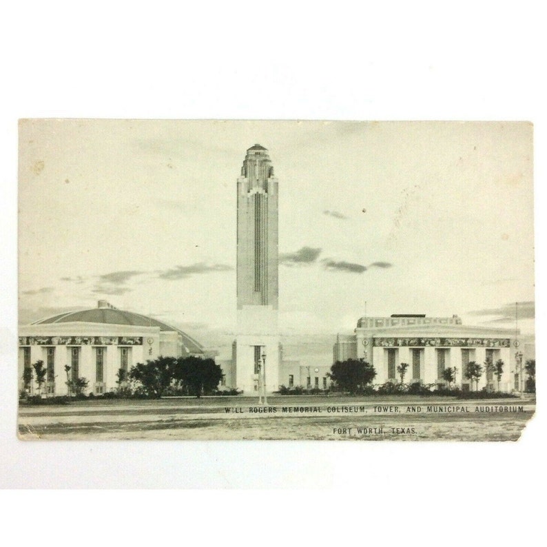 Will Rogers Coliseum Tower Auditorium Postcard Fort Worth Etsy