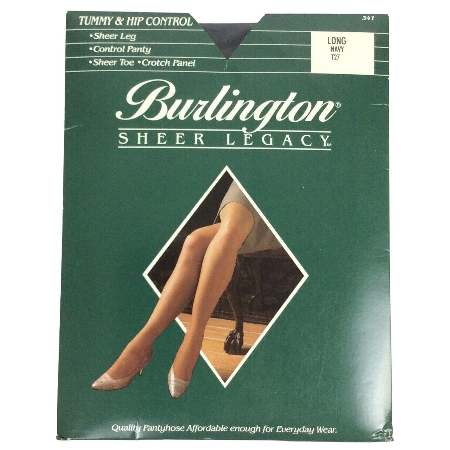 Burlington Sheer Legacy Pantyhose Long Navy Blue Tummy Hip Control Sandalfoot Etsy