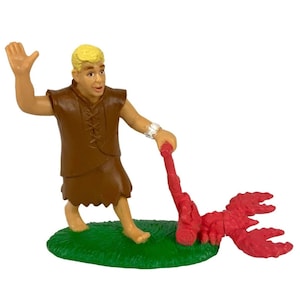 Flintstones Movie Barney Rubble Mowing Collectible Toy Figure Hanna Barbera 1994