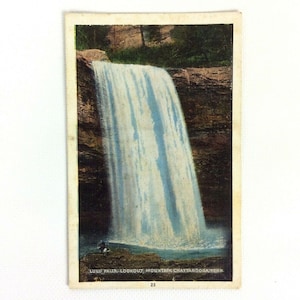 LuLu Falls Lookout Mountain Postcard Chattanooga Tennessee White Border c1910
