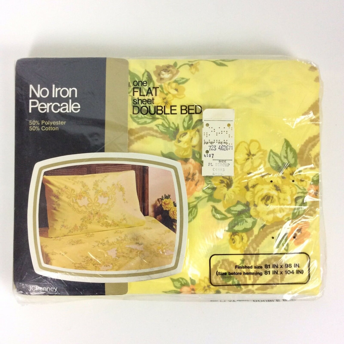 JCPenney Double Full Flat Sheet & 2 Standard Pillowcases Etsy