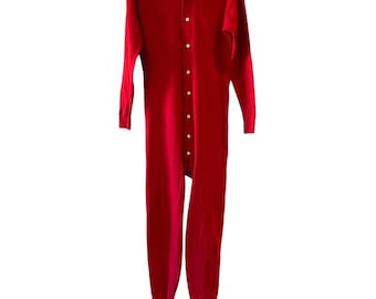 Stanfields Union Suit Thermal Red Long Johns Mens M 38-40 Warm Base Layer