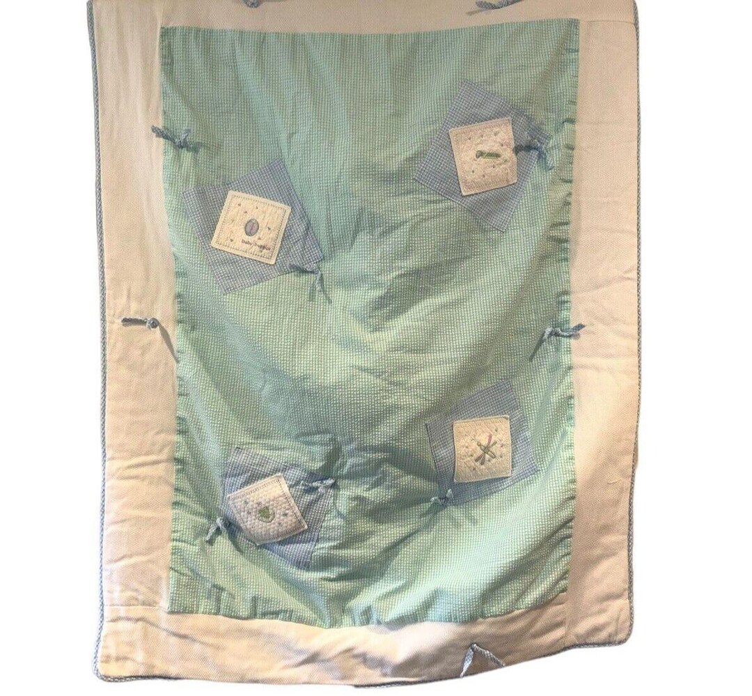 Ethan Allen Baby Quilt Gingham Seersucker Patchwork With Insect ...