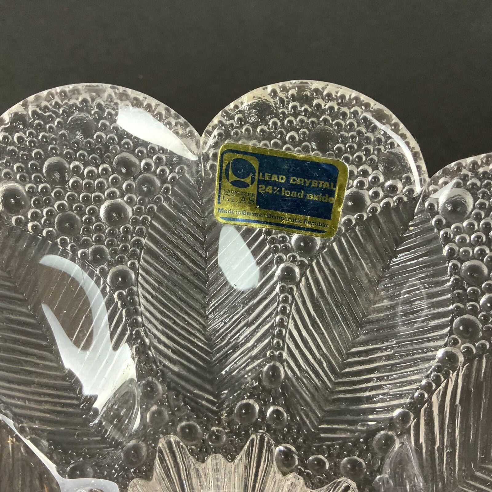 Lausitzer Glas Lead Crystal Bowl Dish 7 Inch Medea Dew Drop