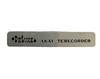 Placa de logotipo de lujo Akai Terecorder con respaldo adhesivo metálico de repuesto vintage