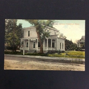 Columbus Kansas KS Biblioteka Pocztówka Podzielony Tył Vtg 1913 Opublikowano