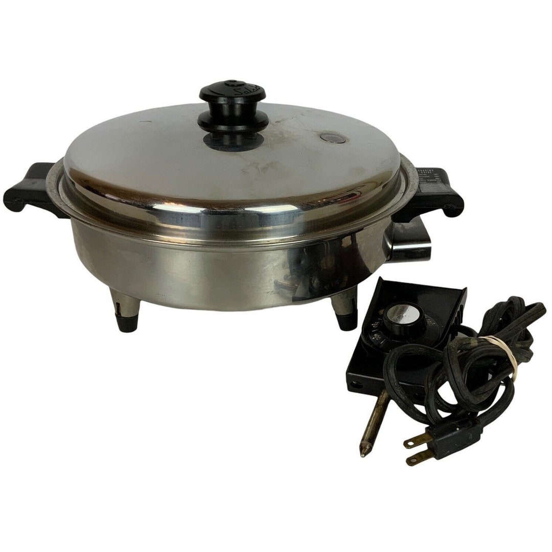 Saladmaster Oil Core Electric Skillet 11 Inch Vapo Lid Stainless Steel 17815 Etsy