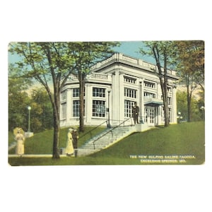 Vintage Postkarte Die Neue Sulfo Saline Pagode Excelsior Springs MO Curt Teich