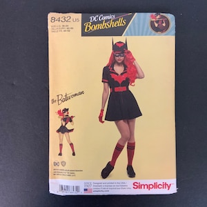 DC Comics Bombshells Batmen Kostüm Schnittmuster 8432 Größen 16-24 Einfachheit