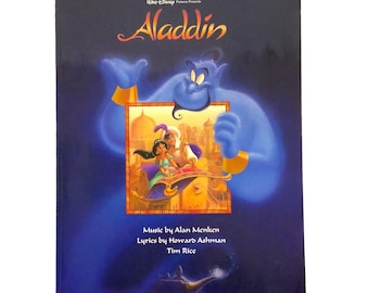 Disney Aladdin Music Book 1993 Big Note Piano Beginner Songs Alan Menken