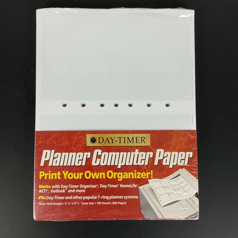 Day timer planner computer paper desk size 5 5x8 5 pkg of 100 etsy