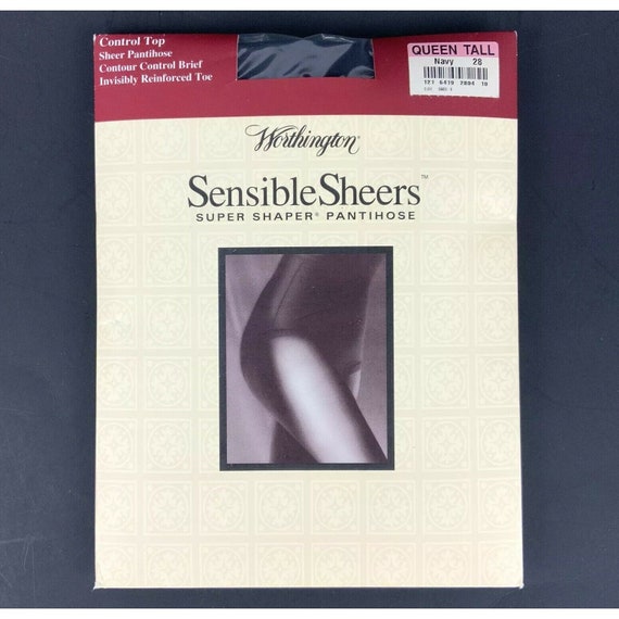 Worthington Sensible Sheers Pantyhose Queen Navy … - image 1