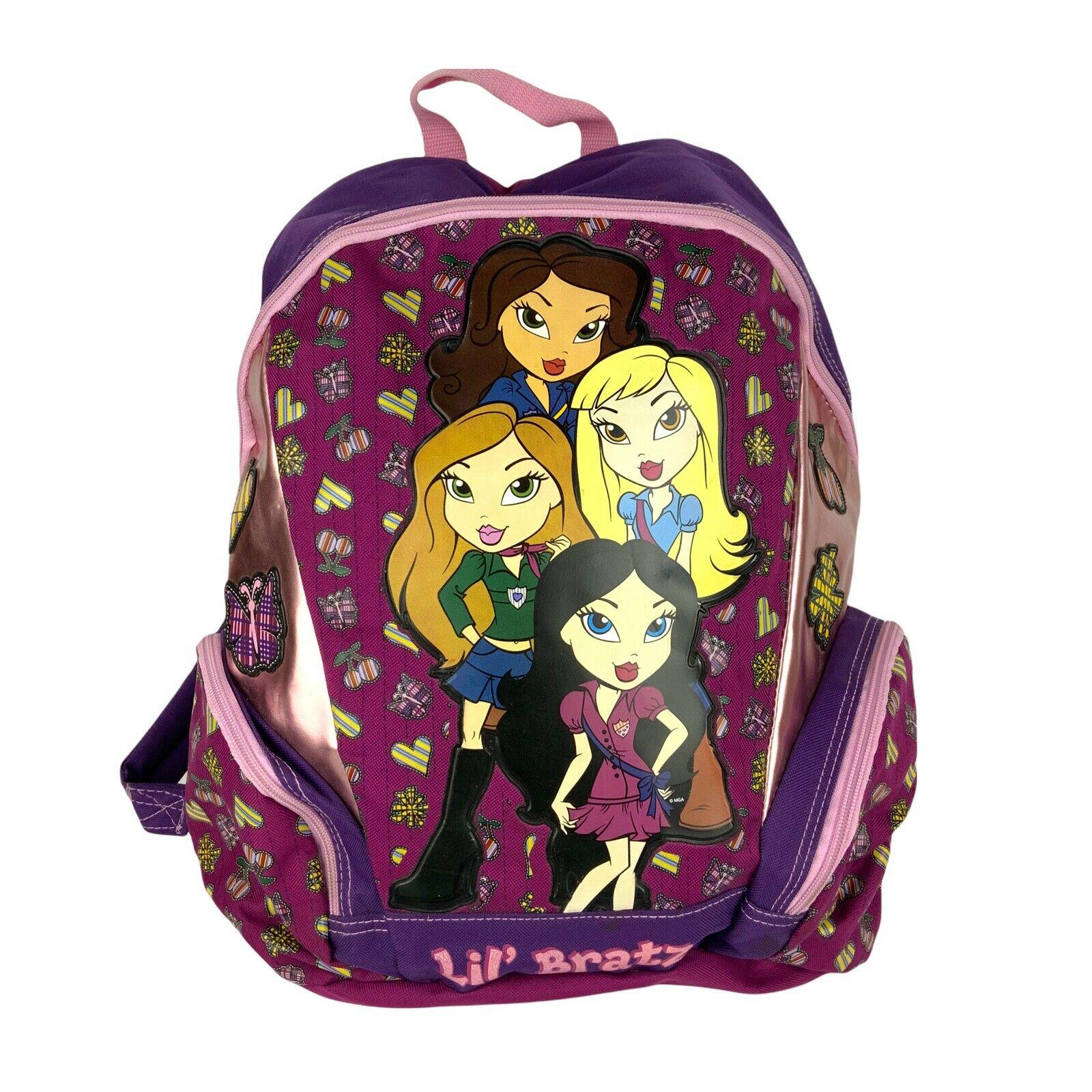 Lil Bratz Zaino Borsa da viaggio Viola Rosa Cuori Rifiniture in