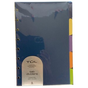TUL Custom Note-Taking System Tab Dividers Junior Size Assorted Colors 5 Count