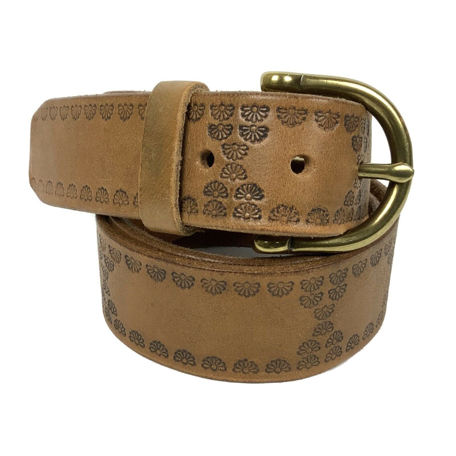 Eddie Bauer Brown Leather Belt W Brass Hardware Remember when Eddie Bauer stood for quality? Who has  main image 3