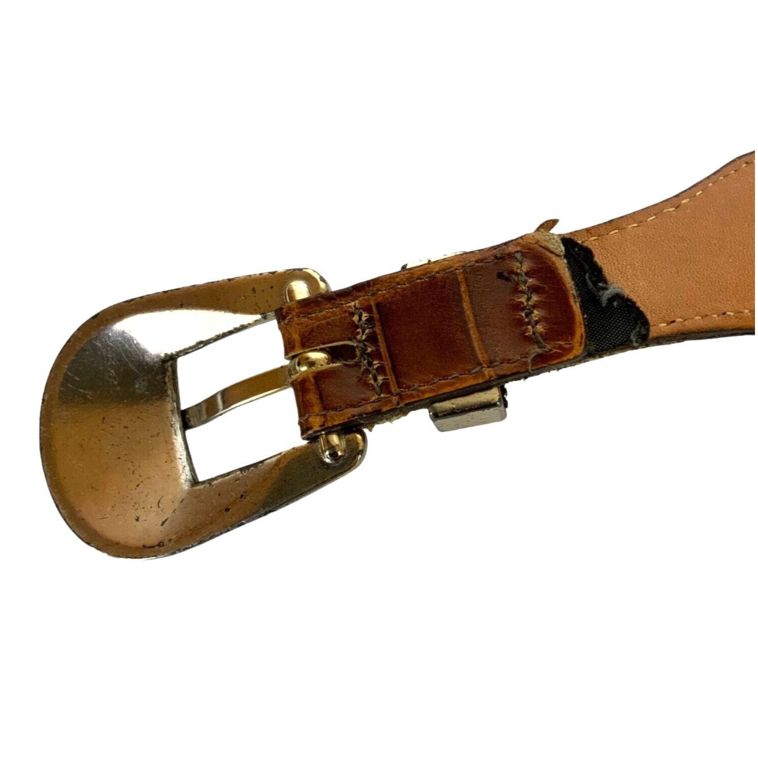 Onyx by Brighton Mens Ranger Belt Sz 48 Brown Leather Moc Croc