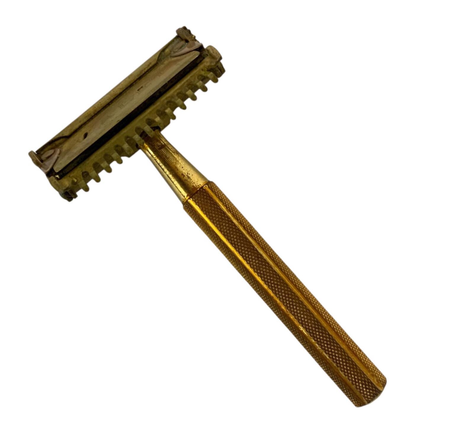 ヴィンテージ Valet Auto Strop 片刃安全カミソリ ゴールド 1940年代