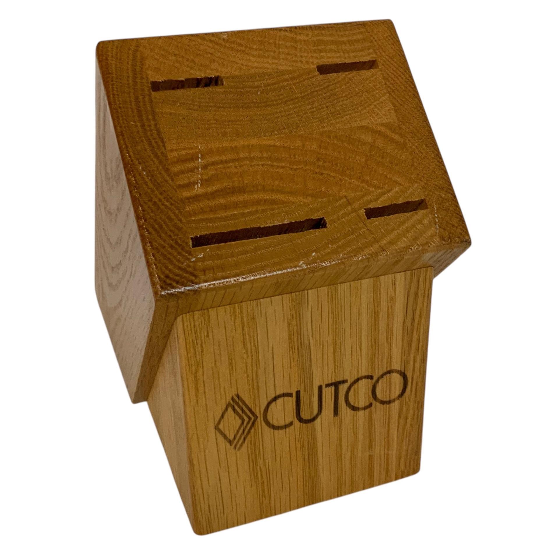 Cutco Honey Oak Wood 4-slot Knife Block Kitchen Storage Organizer
