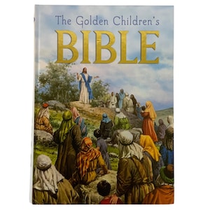 vintage La Bible pour enfants en or illustrée, couverture rigide 1993