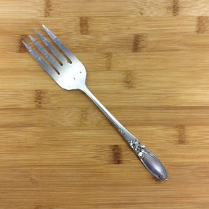 Forchetta per carne fredda Oneida Community 1953 White Orchid, media, in argento massiccio