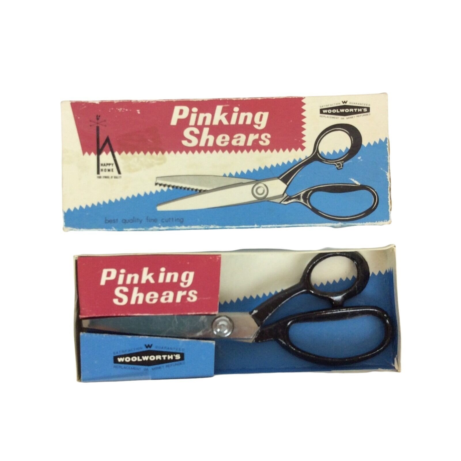 Woolworths Pinking Shears Zigzag Scissors Sewing Original Box Vtg 50s