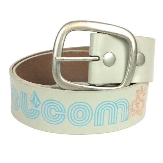 Volcom Womens Belt Size 32 Pale Gray Small Flower… - image 1