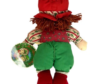 Holly Mine Sweet Christmas Kids 14 Inch Soft Rag Doll Red