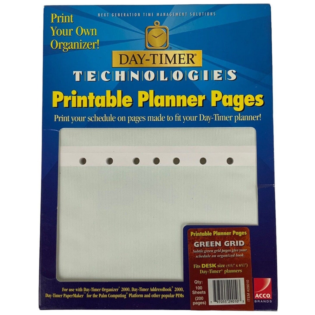 Free Printable Day Timer Pages Sheets