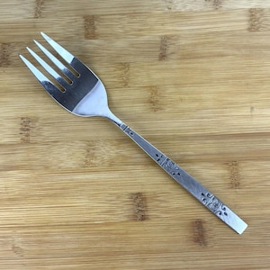 Vintage Oneida Profile Orlando Stainless Steel Serving Fork With Floral Handle