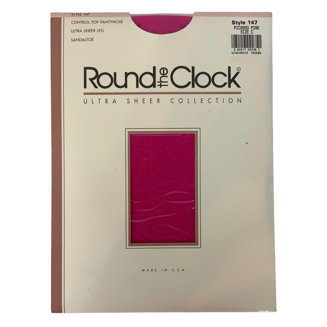 Round the Clock Ultra Sheer Control Top Pantyhose Size C Large Picasso ...