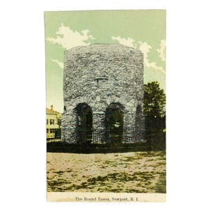 Carte postale lithographie The Round Tower Newport Rhode Island, non arrimé