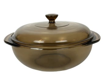 Vintage Amber Pyrex 024 2 Qt Round Casserole Baking Dish With Lid 624-C