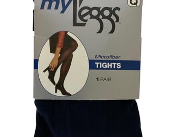 My L'eggs Microfiber Tights Black Size Q Queen Nylon Spandex Blend